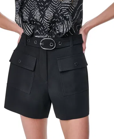 Dkny Belted Patch Pocket Short In Black