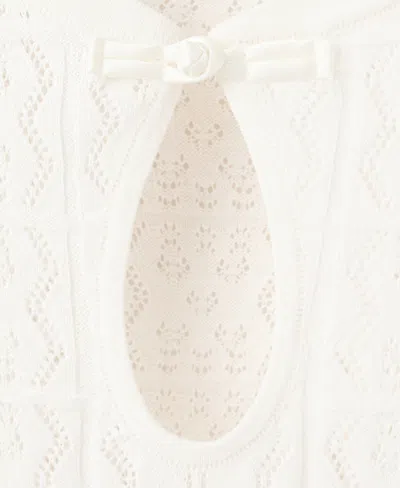 Mango Open Knit Minidress In Sand