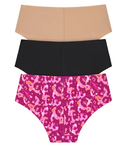 Dkny Litewear Cut Anywhere Assorted 3-pack Hipster Briefs In Multi