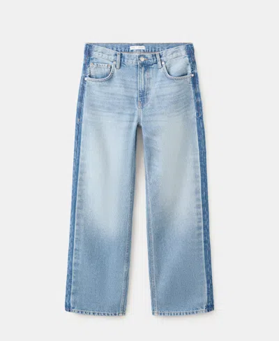 Mango Mid-rise Straight Jeans Medium Blue In Blue