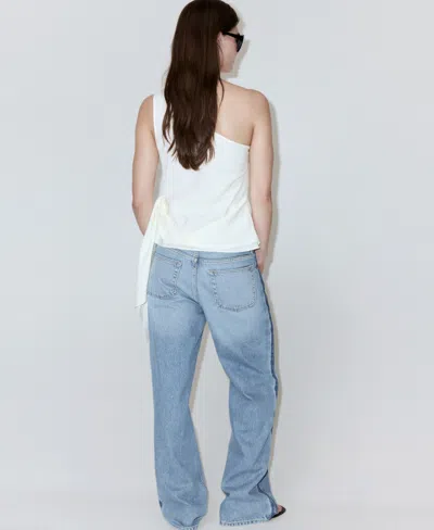Mango Mid-rise Straight Jeans Medium Blue In Blue