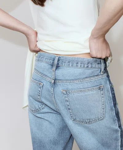 Mango Mid-rise Straight Jeans Medium Blue In Blue