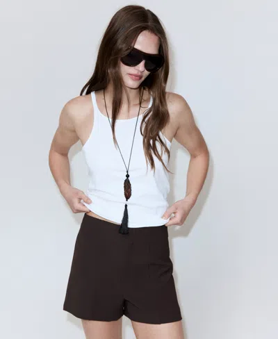 Mango Women's Fitted Solid Shorts In Brown