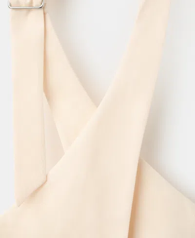 Mango Double-breasted Linen Vest In Neutral