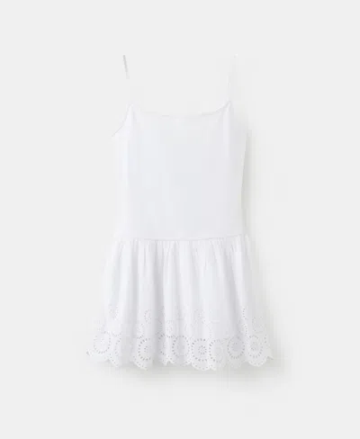 Mango Short Openwork Dress In White