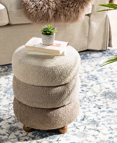 Glitzhome Modern 19" Gradient Upholstered Storage Ottoman Or Accent Stool In Multi