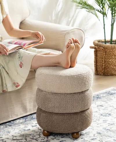 Glitzhome Modern 19" Gradient Upholstered Storage Ottoman Or Accent Stool In Multi