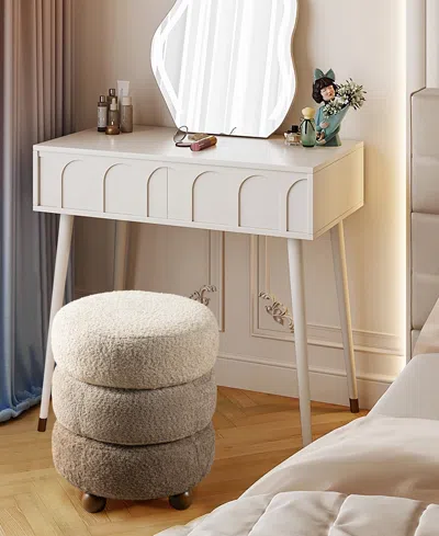 Glitzhome Modern 19" Gradient Upholstered Storage Ottoman Or Accent Stool In Multi