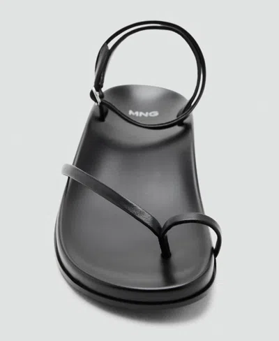 Mango Ankle Strap Slide Sandal In Black