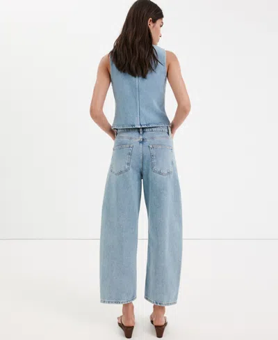 Mango Balloon Crop Jeans In Blue