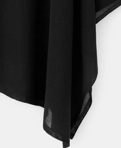 Mango Asymmetrical Knitted Cape In Black