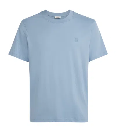 Sandro Paris Cotton Logo-patch T-shirt In Blue