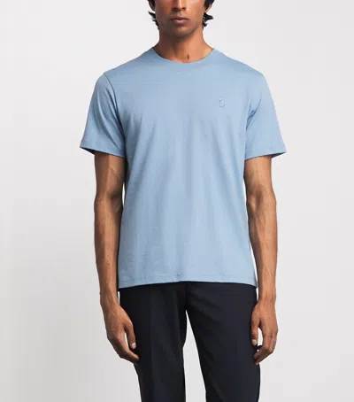 Sandro Paris Cotton Logo-patch T-shirt In Blue