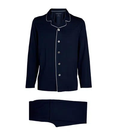 Derek Rose Modal-blend Basel Pyjama Set In Blue