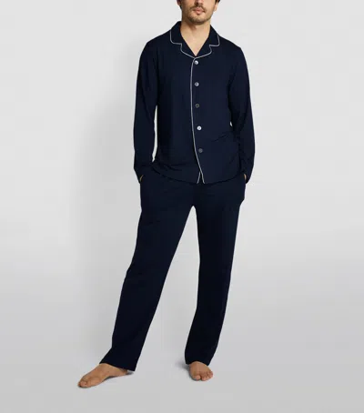 Derek Rose Modal-blend Basel Pyjama Set In Blue