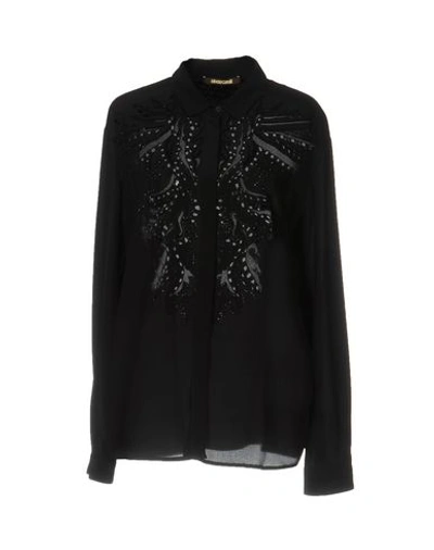 Roberto Cavalli Silk Shirts & Blouses In Black