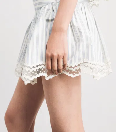 Sandro Paris Cotton Stripe Mini Skort In Neutral