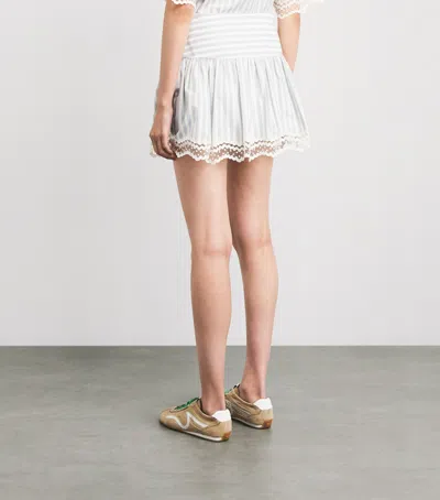 Sandro Paris Cotton Stripe Mini Skort In Neutral