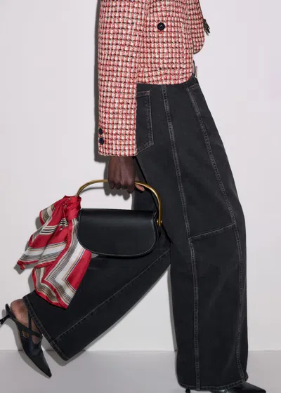 Me+em Statement Weave Cropped Jacket Ruby Red In Red