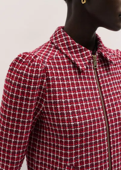 Me+em Zip-through Top Pomegranate Red Multi In Red