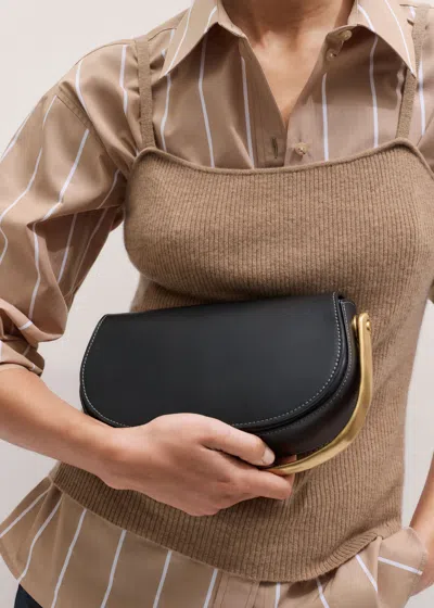 Me+em Folding Handle Clutch Black In Black