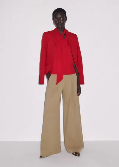 Me+em Silk V-neck Camisole Top + Tie Ruby Red In Red