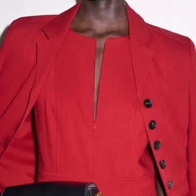 Me+em Tailored Wide Leg Jumpsuit Ruby Red In Red
