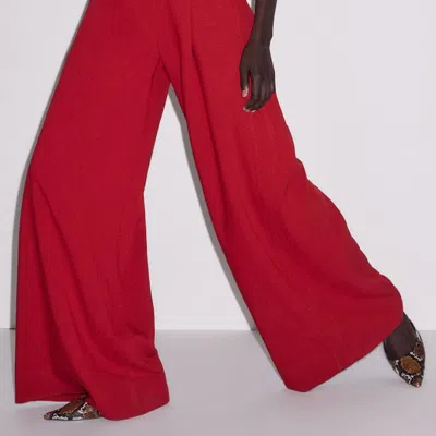Me+em Tailored Wide Leg Jumpsuit Ruby Red In Red