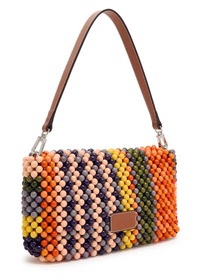 Staud Timmy Beaded Shoulder Bag In Multi