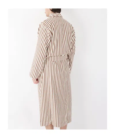 Tekla Striped Bathrobe In Neutral