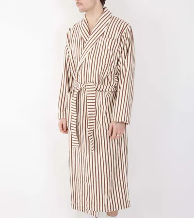 Tekla Striped Bathrobe In Neutral