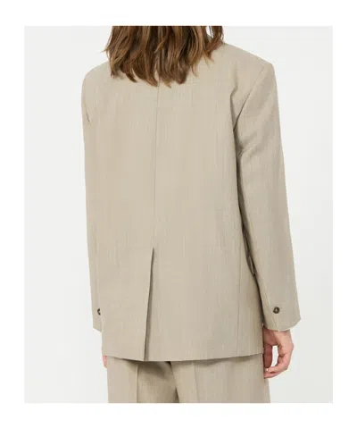 Weekend Max Mara Oversized Woollen Cloth Blazer In Neutral
