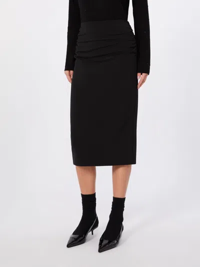 Max Mara Studio Ruched Pencil Skirt In Black