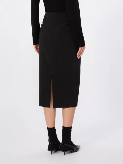 Max Mara Studio Ruched Pencil Skirt In Black