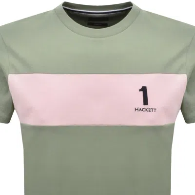 Hackett Heritage Panel T Shirt Green In Green