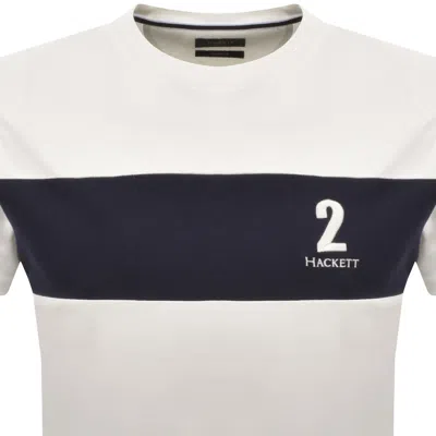 Hackett Heritage Panel T Shirt White In White