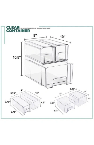 Sorbus 3-piece Clear Stackable Storage Drawer Set In Transparent