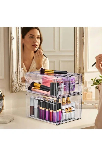 Sorbus 3-piece Clear Stackable Storage Drawer Set In Transparent