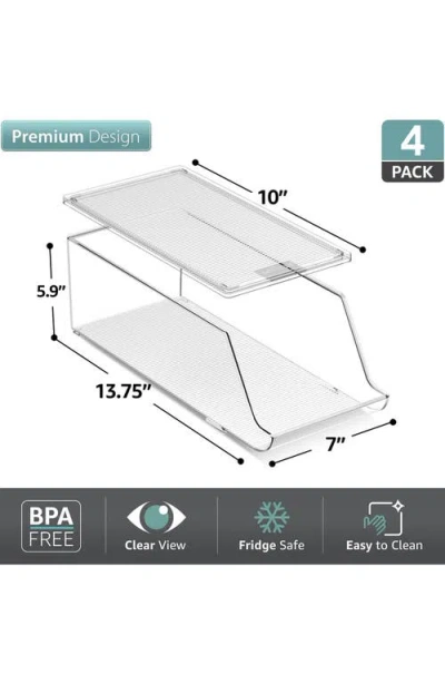 Sorbus 4-pack Stackable Slim Can Bins In Transparent