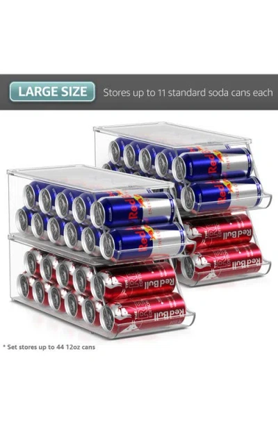 Sorbus 4-pack Stackable Slim Can Bins In Transparent