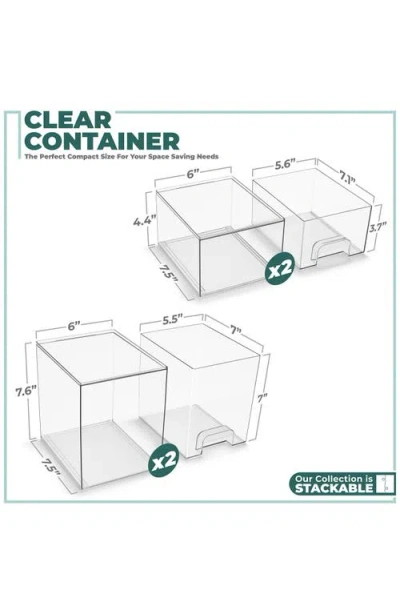 Sorbus 4-piece Stackable Drawer Set In Transparent