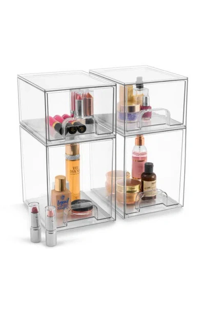 Sorbus 4-piece Stackable Drawer Set In Transparent
