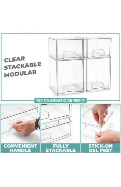 Sorbus 4-piece Stackable Drawer Set In Transparent