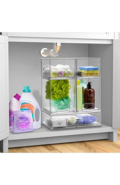 Sorbus 4-piece Stackable Drawer Set In Transparent