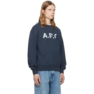 A.p.c. A. P.c. Logo-print Sweatshirt In Blue