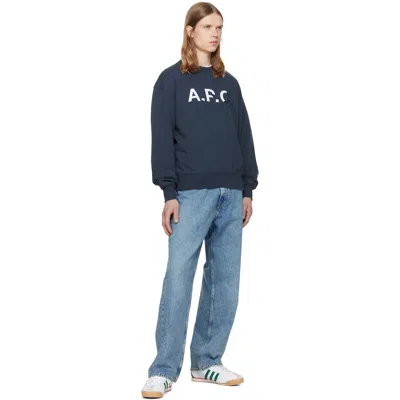 A.p.c. A. P.c. Logo-print Sweatshirt In Blue