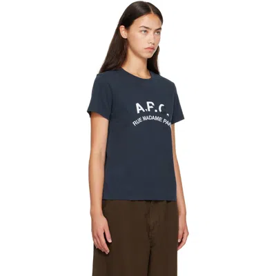 A.p.c. Logo-embroidered T-shirt In Blue