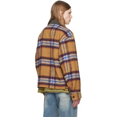 We11 Done Tan Camel Check Pattern Jacket In Brown