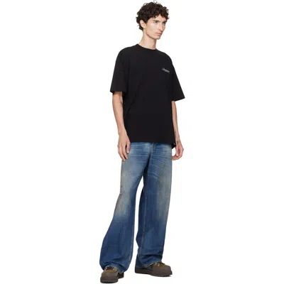 Represent Black Crewneck T-shirt With With Front And Back Owners Club Print In Cotton Man In Black