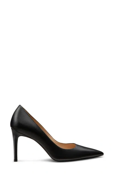 Stuart Weitzman Stuart Leather Stiletto Pumps In Black
